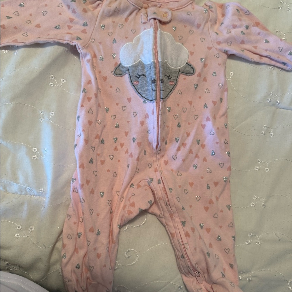 Charming Pink Sheep Kids Footie